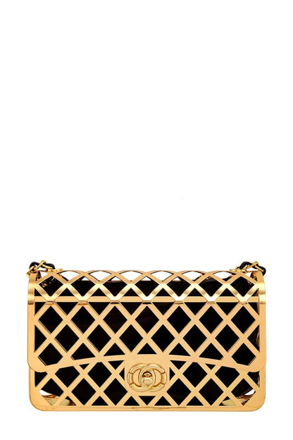 Iconic Metal Square Chain Crossbody Bag