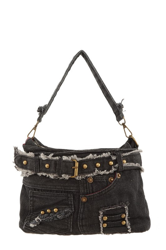 Queens Jeans Shaped Crossbody Denim Bag