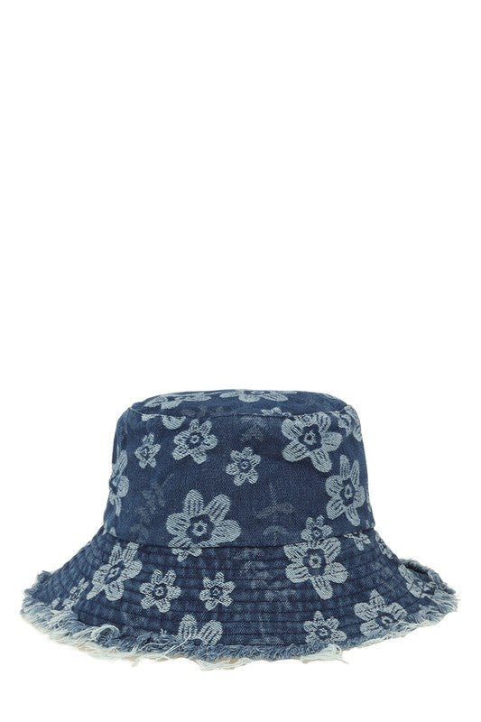 Downtown Daisy Floral Denim Bucket Hat