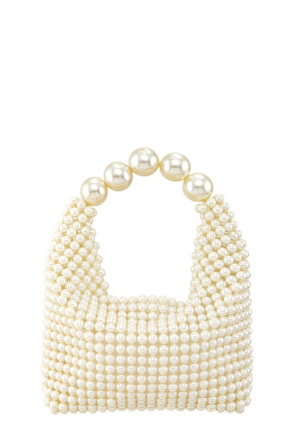 Heavenly Iconic Faux Pearls Beaded Handbag