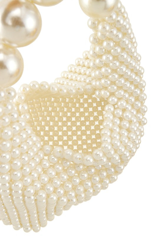 Heavenly Iconic Faux Pearls Beaded Handbag