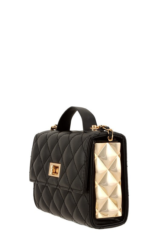 Adrienne Diamond Quilted Vegan Leather Crossbody Bag