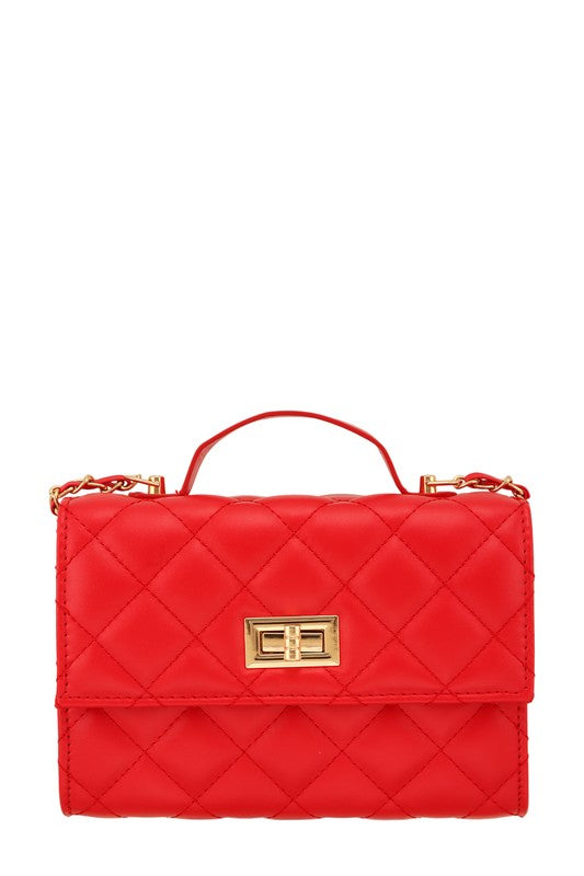 Adrienne Diamond Quilted Vegan Leather Crossbody Bag