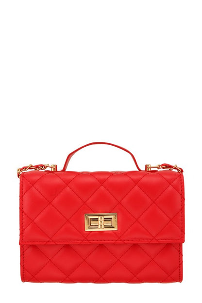 Adrienne Diamond Quilted Vegan Leather Crossbody Bag