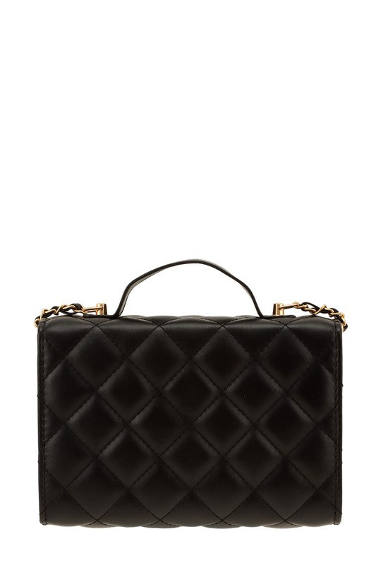 Adrienne Diamond Quilted Vegan Leather Crossbody Bag