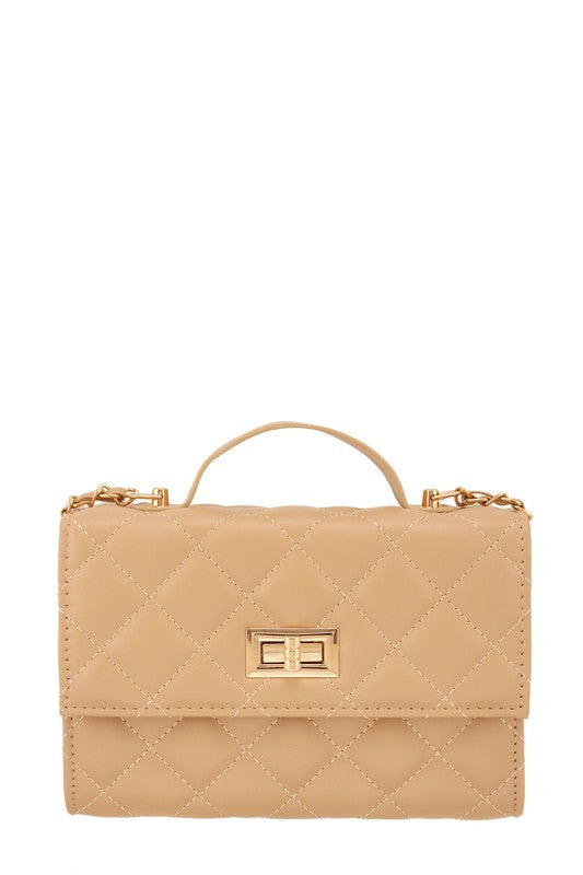 Adrienne Diamond Quilted Vegan Leather Crossbody Bag