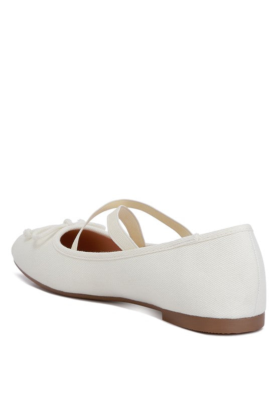 Arianna Criss Cross Strap Bow Detail Ballet Flats