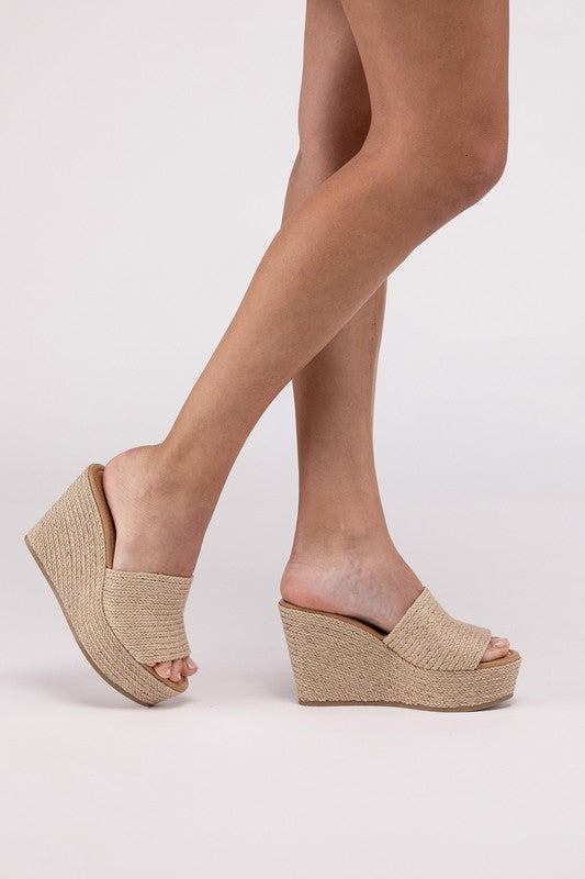 Tropics Espadrille Wedge High Heel Platform Sandals