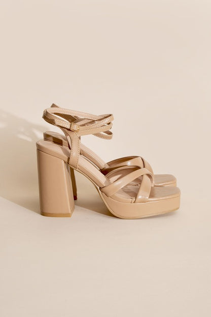 Valora Cross Detail Ankle Strap High Heel Platform Sandals