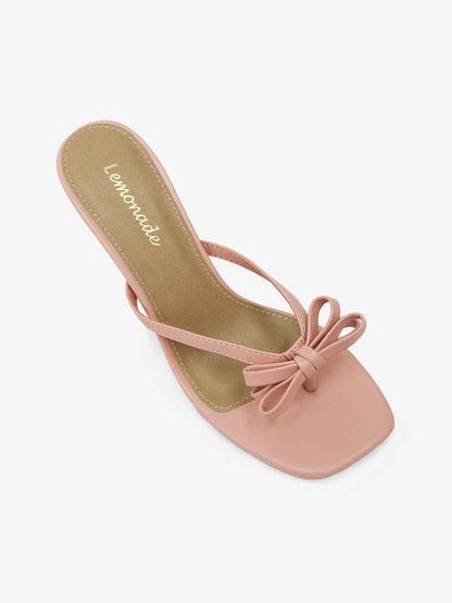 Candie Mini Bow Slip On High Heel Mules