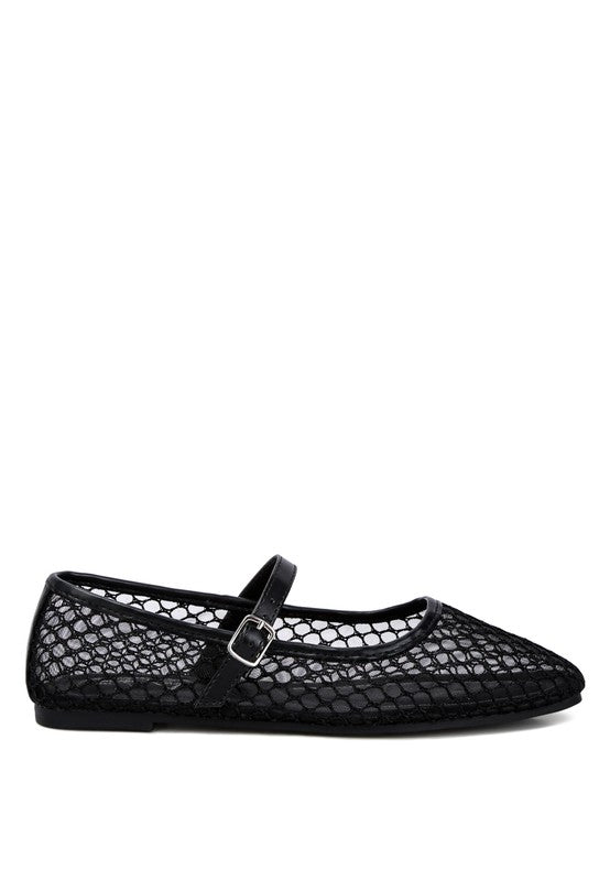 Verona Mesh Mary Jane Ballerina Flats