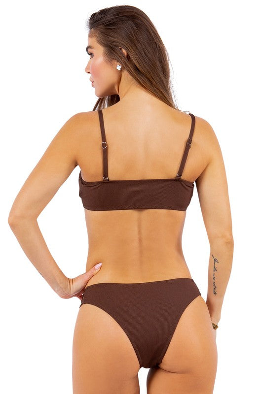 Capri Cut Out Bandeau Two Piece Bikini Set