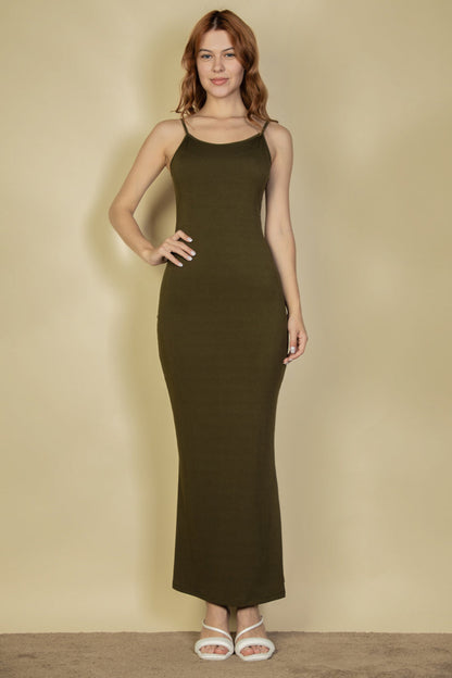 Not So Basic Ribbed Knit Mermaid Hem Cami Maxi Dress