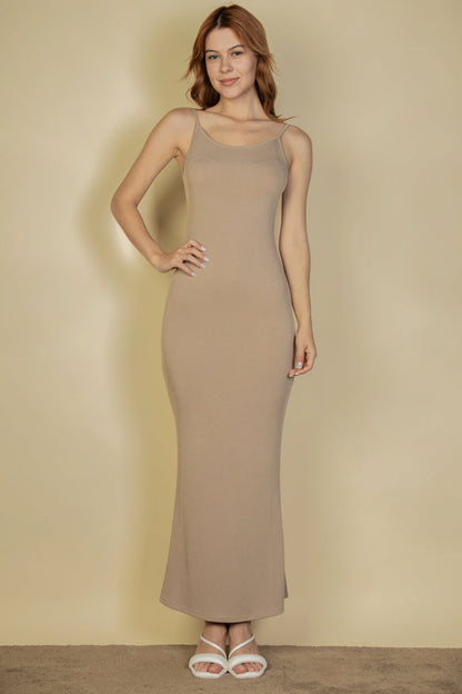 Not So Basic Ribbed Knit Mermaid Hem Cami Maxi Dress