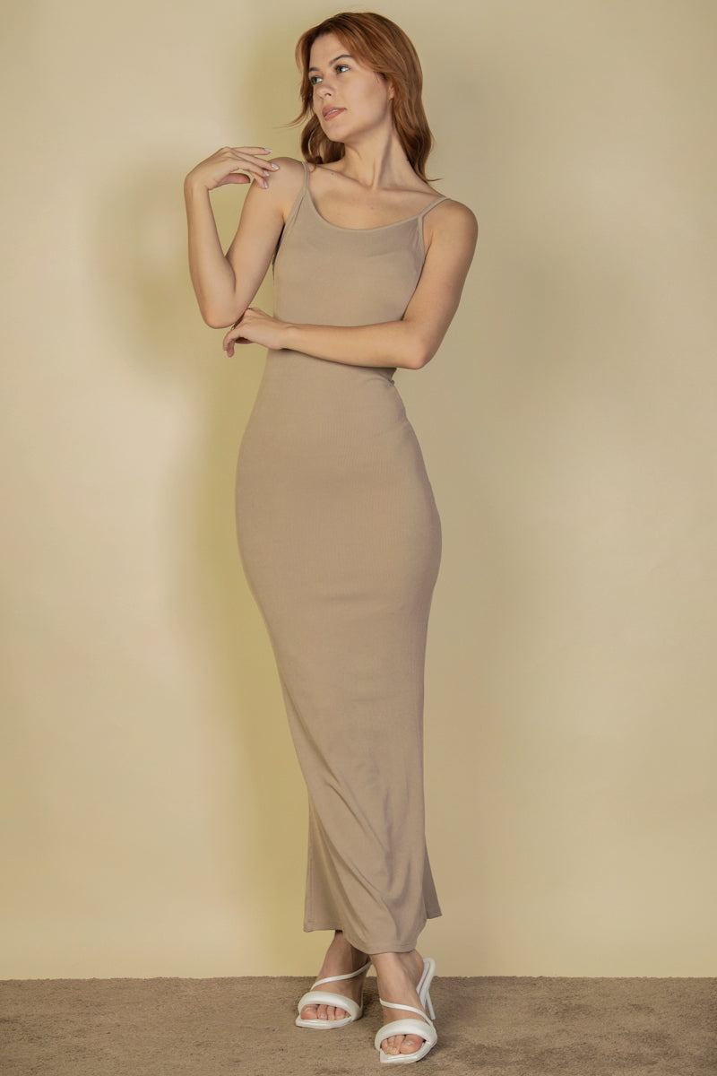 Not So Basic Ribbed Knit Mermaid Hem Cami Maxi Dress