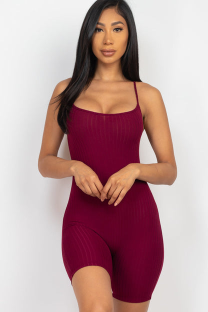 Not So Basic Scoop Back Rib Knit Bodycon Romper