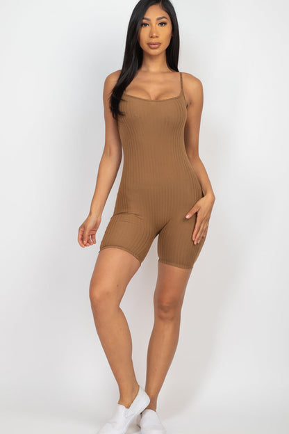 Not So Basic Scoop Back Rib Knit Bodycon Romper