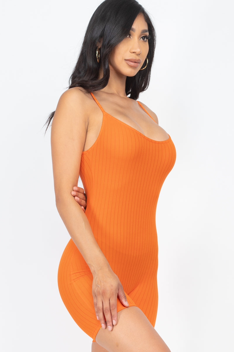 Not So Basic Scoop Back Rib Knit Bodycon Romper