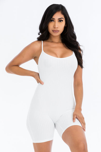 Not So Basic Scoop Back Rib Knit Bodycon Romper