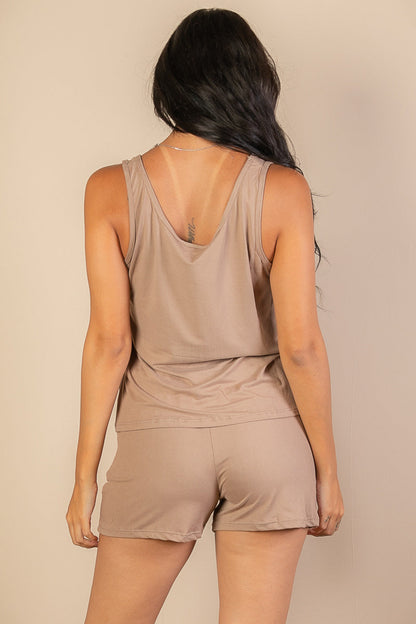 Comfy Peach Tank Top &amp; Shorts Loungewear Set