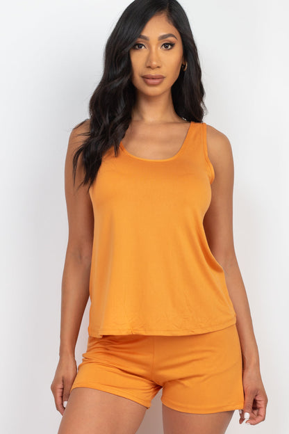 Comfy Peach Tank Top &amp; Shorts Loungewear Set