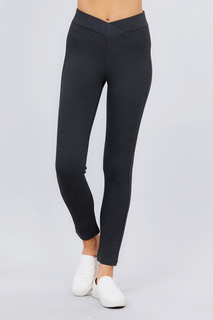 Not So Basic V Waist Skinny Ponte Leggings