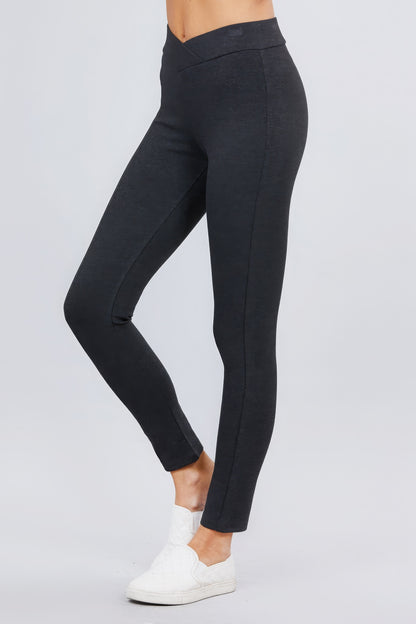 Not So Basic V Waist Skinny Ponte Leggings