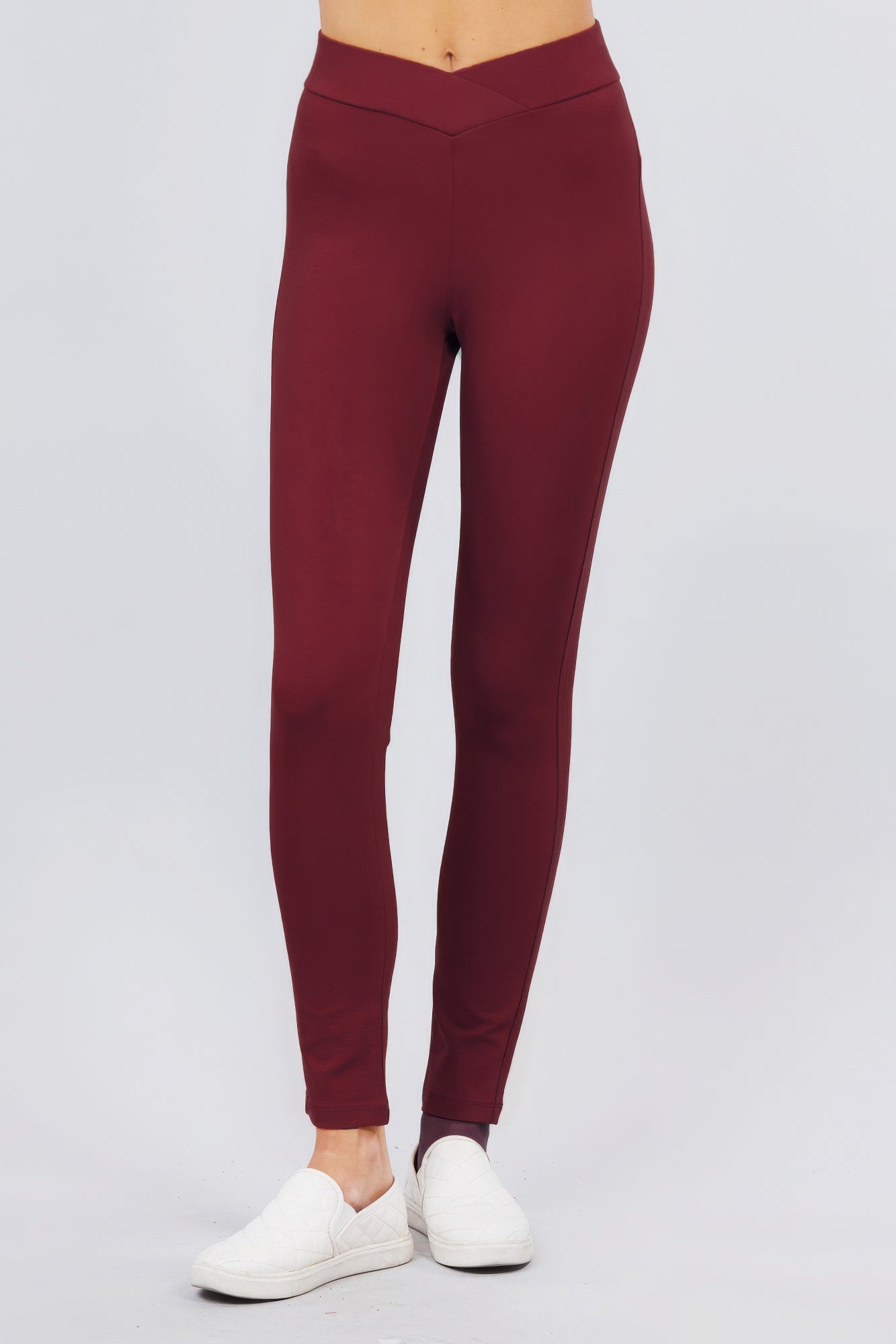 Not So Basic V Waist Skinny Ponte Leggings