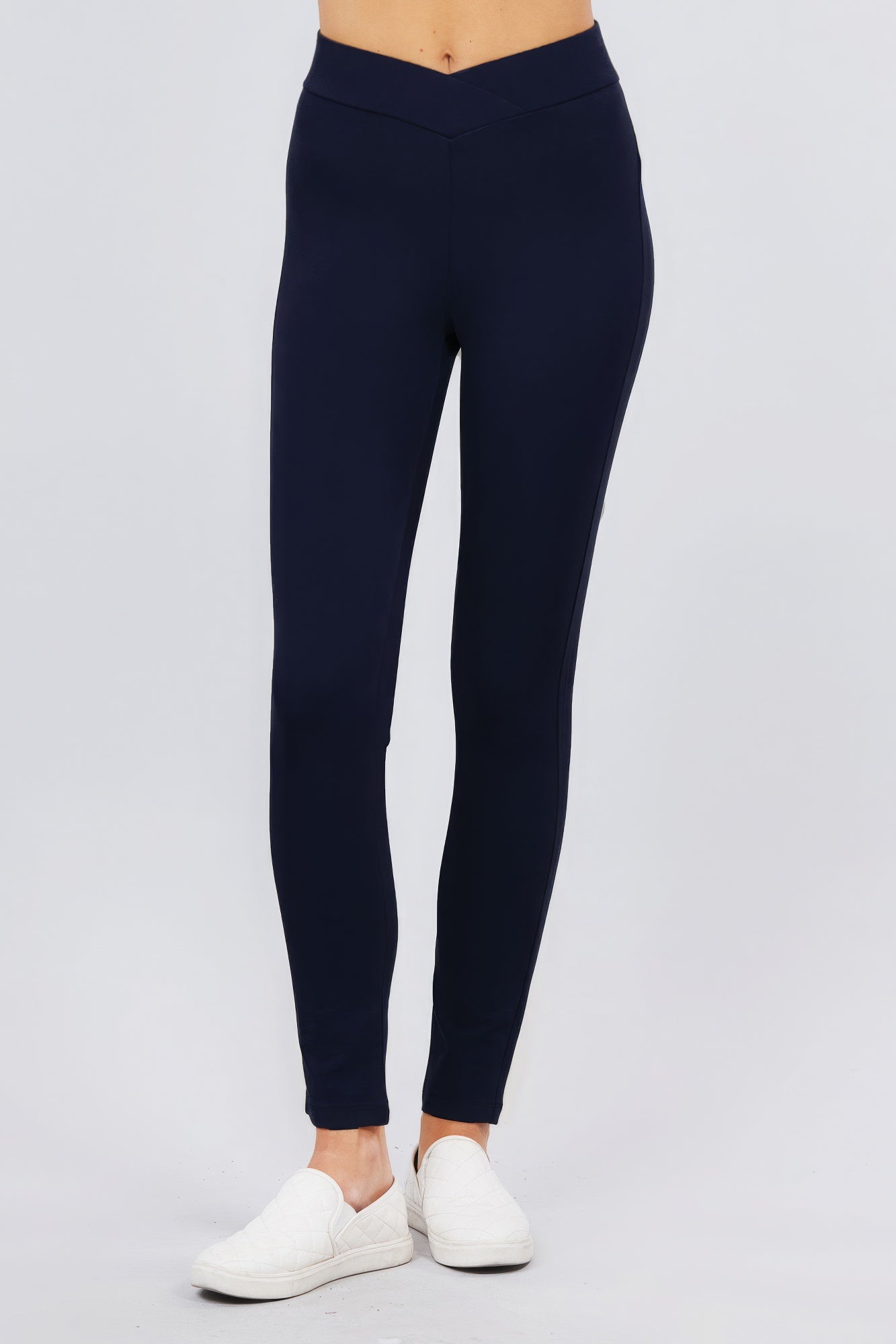 Not So Basic V Waist Skinny Ponte Leggings