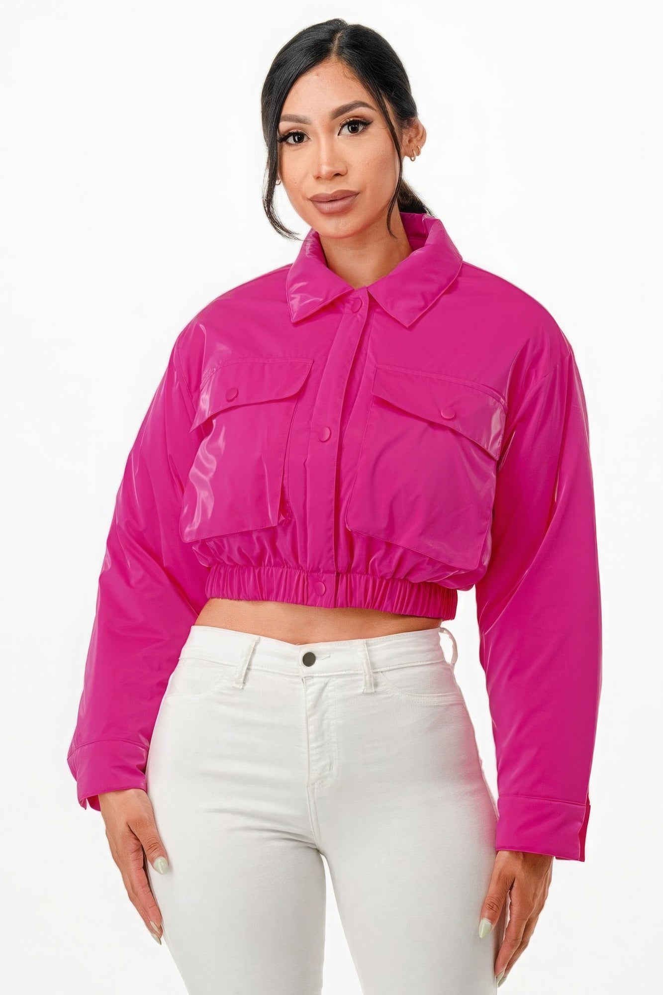 Dionne Cropped Puffer Bomber Jacket