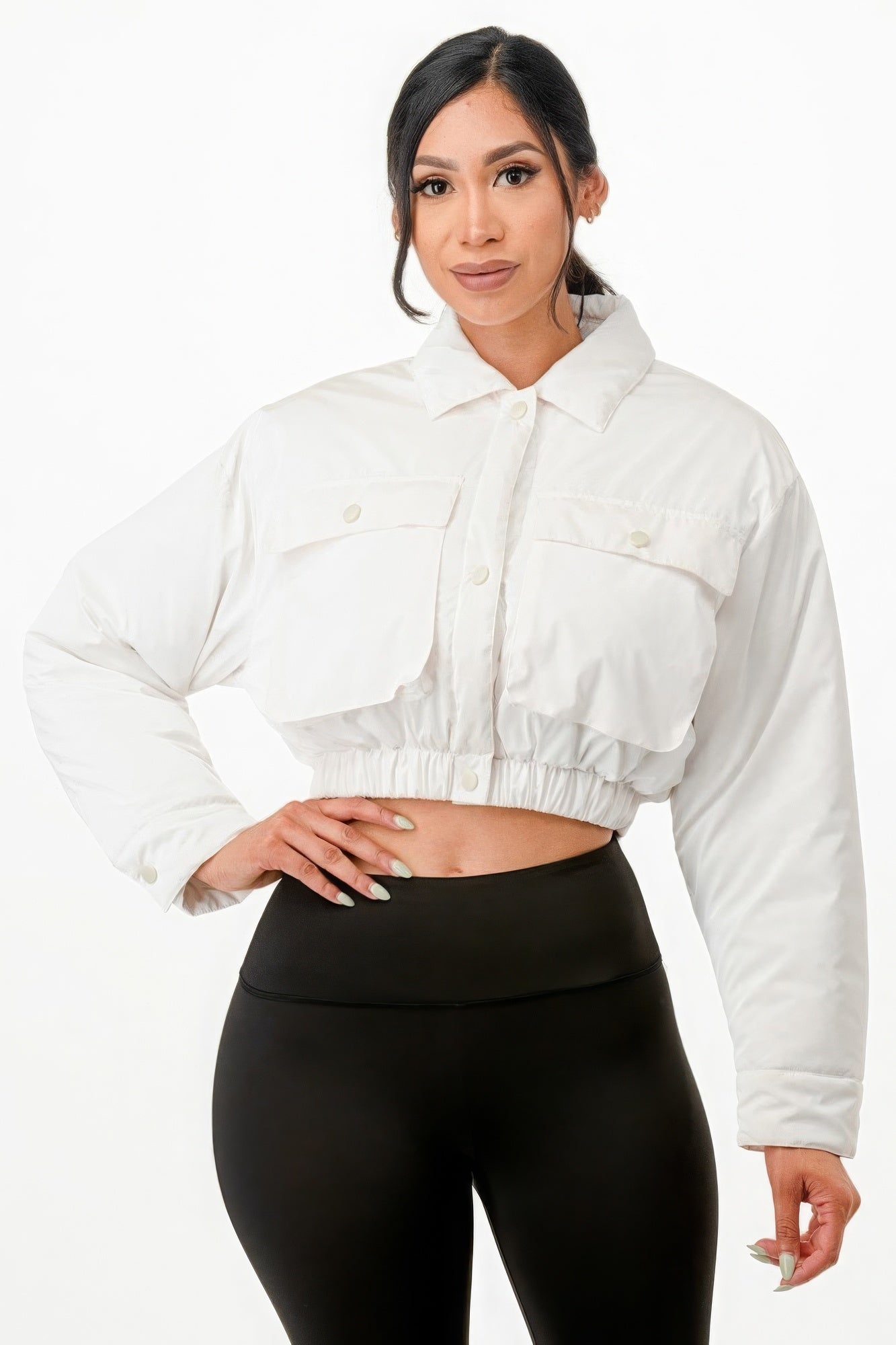 Dionne Cropped Puffer Bomber Jacket