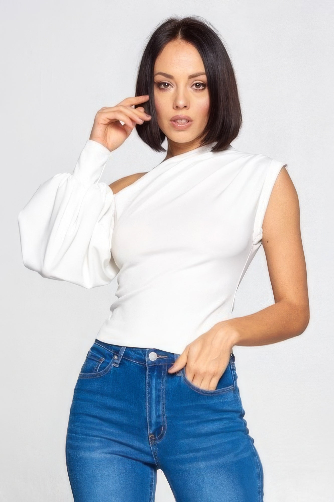 Layla Asymmetric Off Shoulder Woven Top