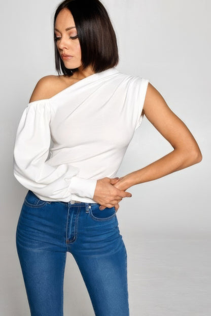 Layla Asymmetric Off Shoulder Woven Top