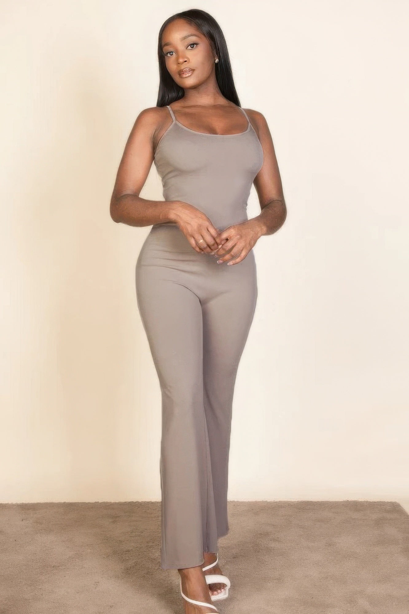 Casual Basics Rib Knit Sleeveless Wide Leg Jumpsuit