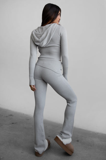 Lira Sweater Rib Knit Two Piece Fold Over Pant Set