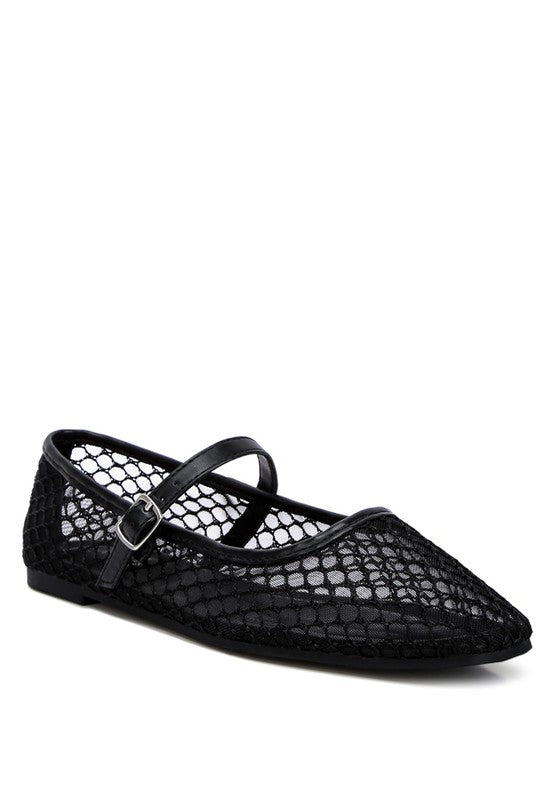 Verona Mesh Mary Jane Ballerina Flats