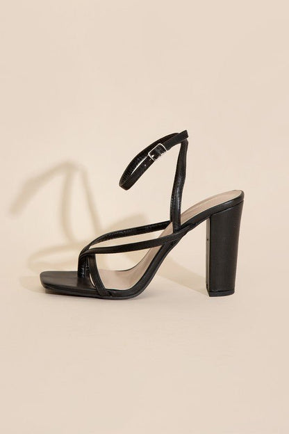 Aisha Square Toe Strappy High Heeled Sandals - ShopRbls