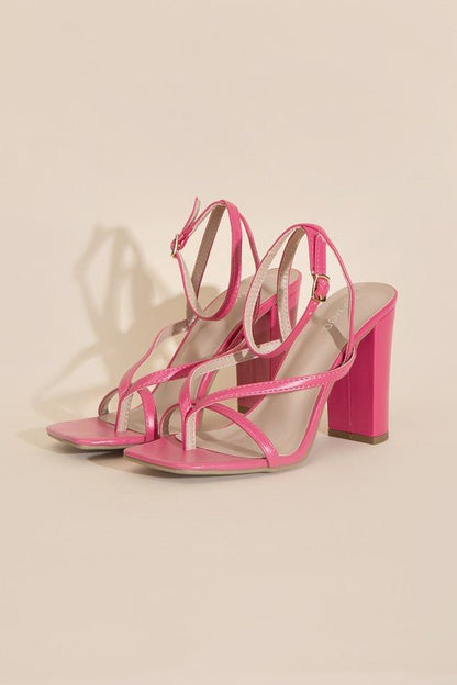 Aisha Square Toe Strappy High Heeled Sandals - ShopRbls