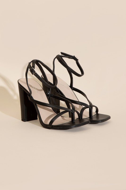 Aisha Square Toe Strappy High Heeled Sandals - ShopRbls