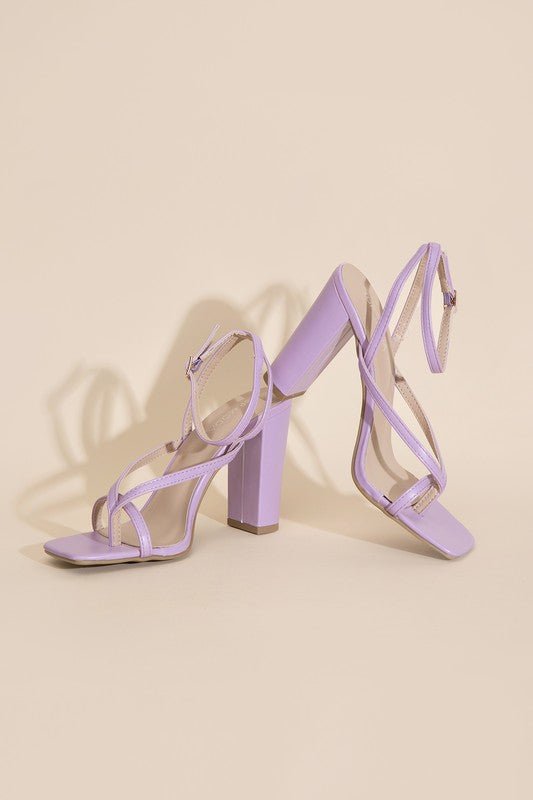 Aisha Square Toe Strappy High Heeled Sandals - ShopRbls