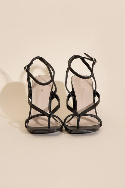 Aisha Square Toe Strappy High Heeled Sandals - ShopRbls