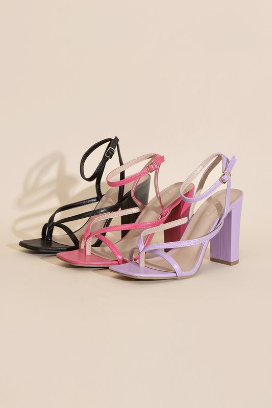 Aisha Square Toe Strappy High Heeled Sandals - ShopRbls