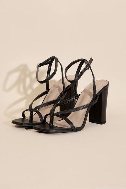 Aisha Square Toe Strappy High Heeled Sandals - ShopRbls