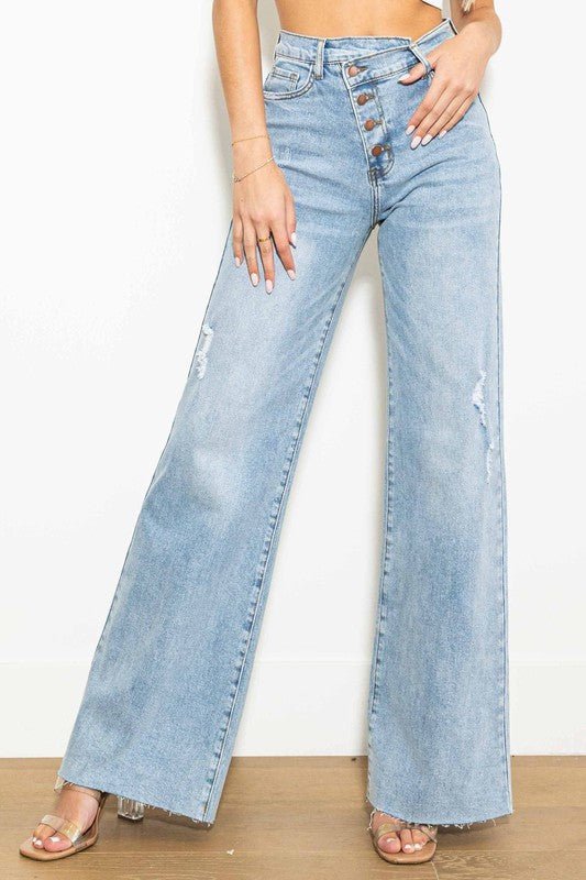 Alice Crossover High Waist Wide Leg Jeans - ShopRbls