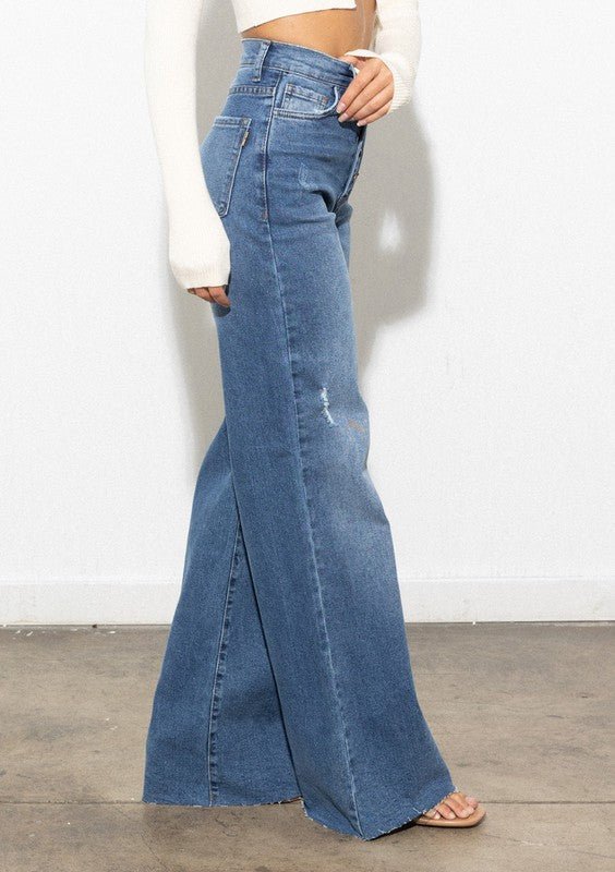 Alice Crossover High Waist Wide Leg Jeans - ShopRbls