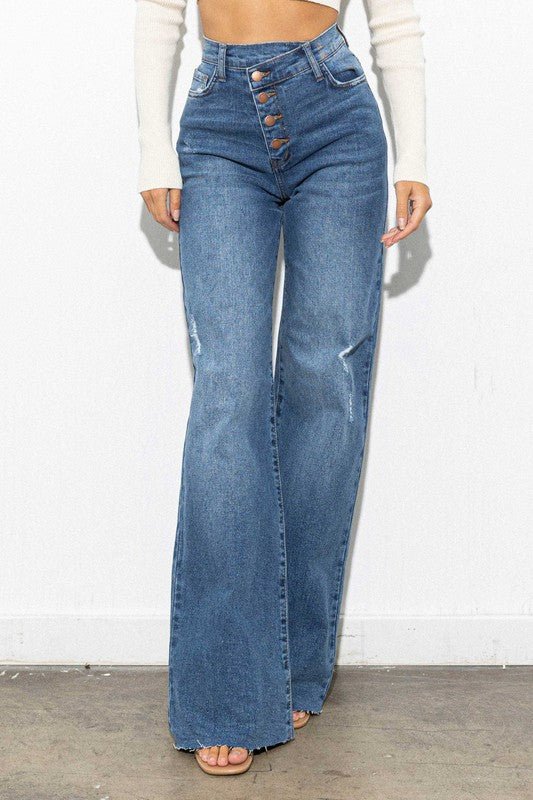 Alice Crossover High Waist Wide Leg Jeans - ShopRbls