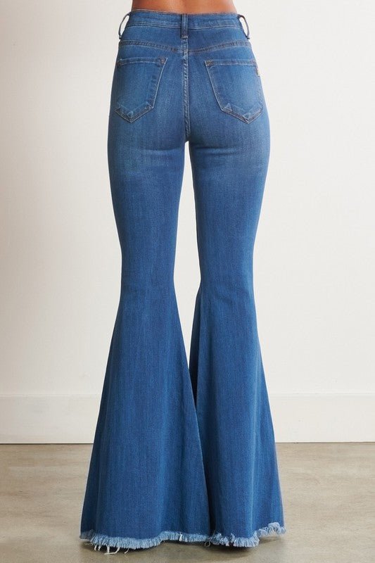 Always A Party High Waisted Distressed Flare Jeans - ShopRbls