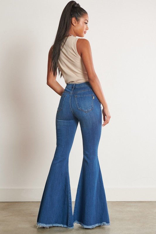 Always A Party High Waisted Distressed Flare Jeans - ShopRbls