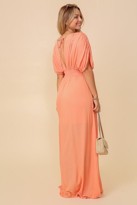 Always On Vacation Flutter Sleeve Maxi Dress - ShopRbls