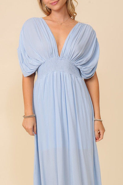 Always On Vacation Flutter Sleeve Maxi Dress - ShopRbls